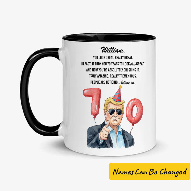 Personalized Trump 70th Birthday Mug