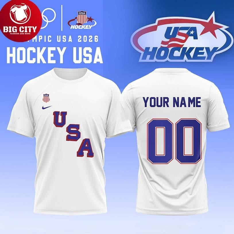 Personalized USA 2026 Olympic Hockey Two Sided Shirt