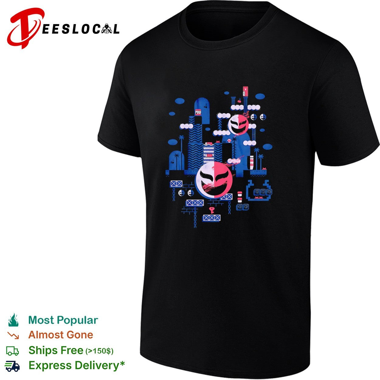 Phanto Mask Super Mario Bros Nintendo POW Nintendo Video Game Retro Arcade shirt