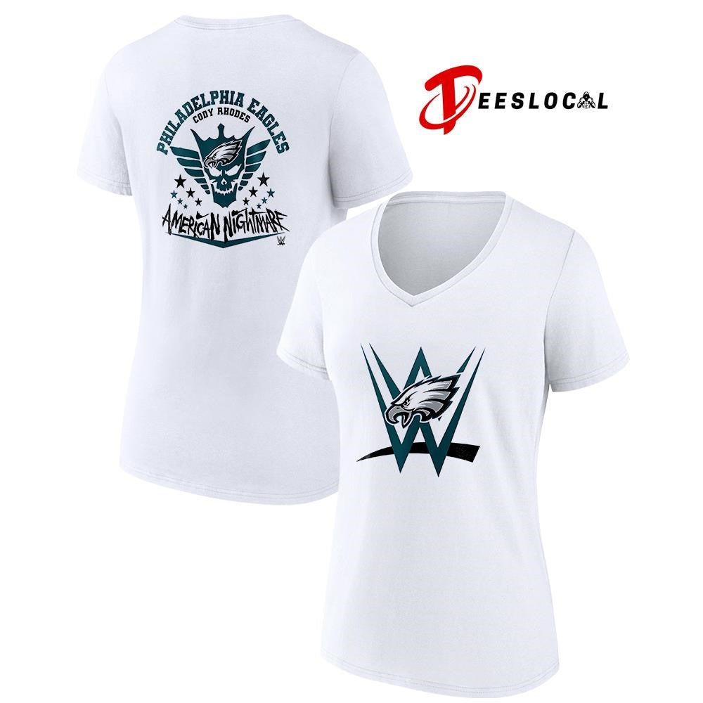 Philadelphia Eagles x Cody Rhones American nightmare logo shirt