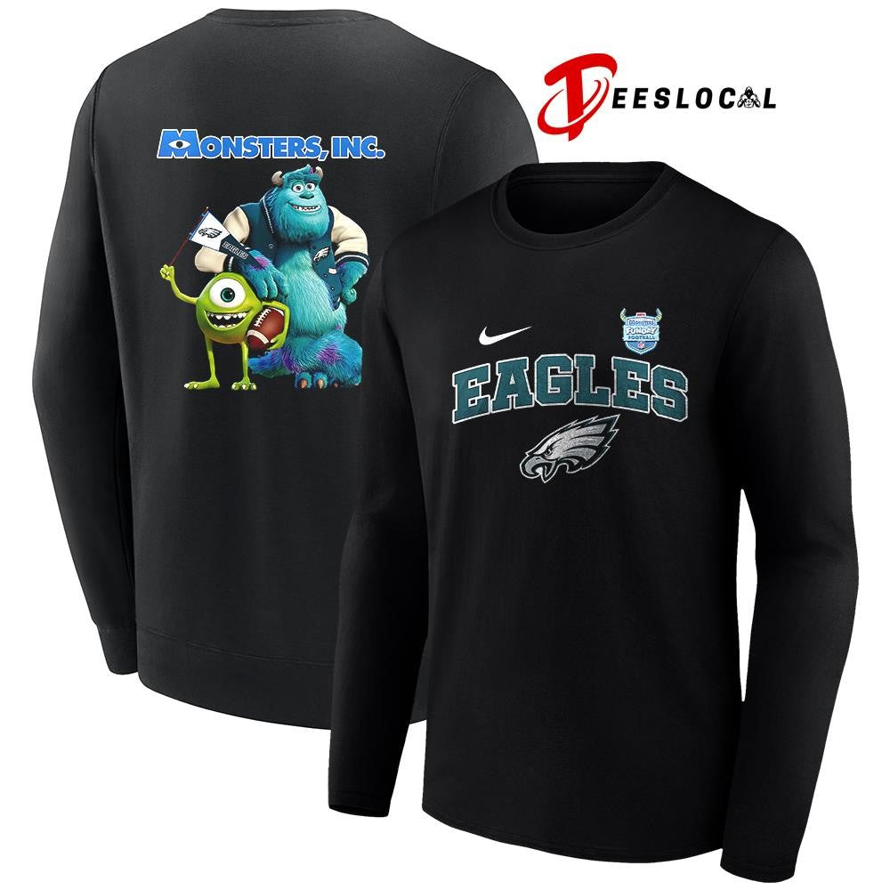 Philadelphia Eagles x Monsters inc cartoon shirt