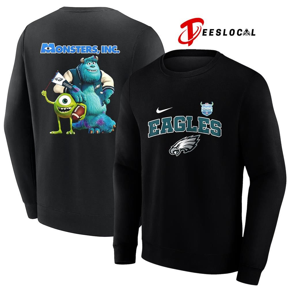 Philadelphia Eagles x Monsters inc cartoon shirt