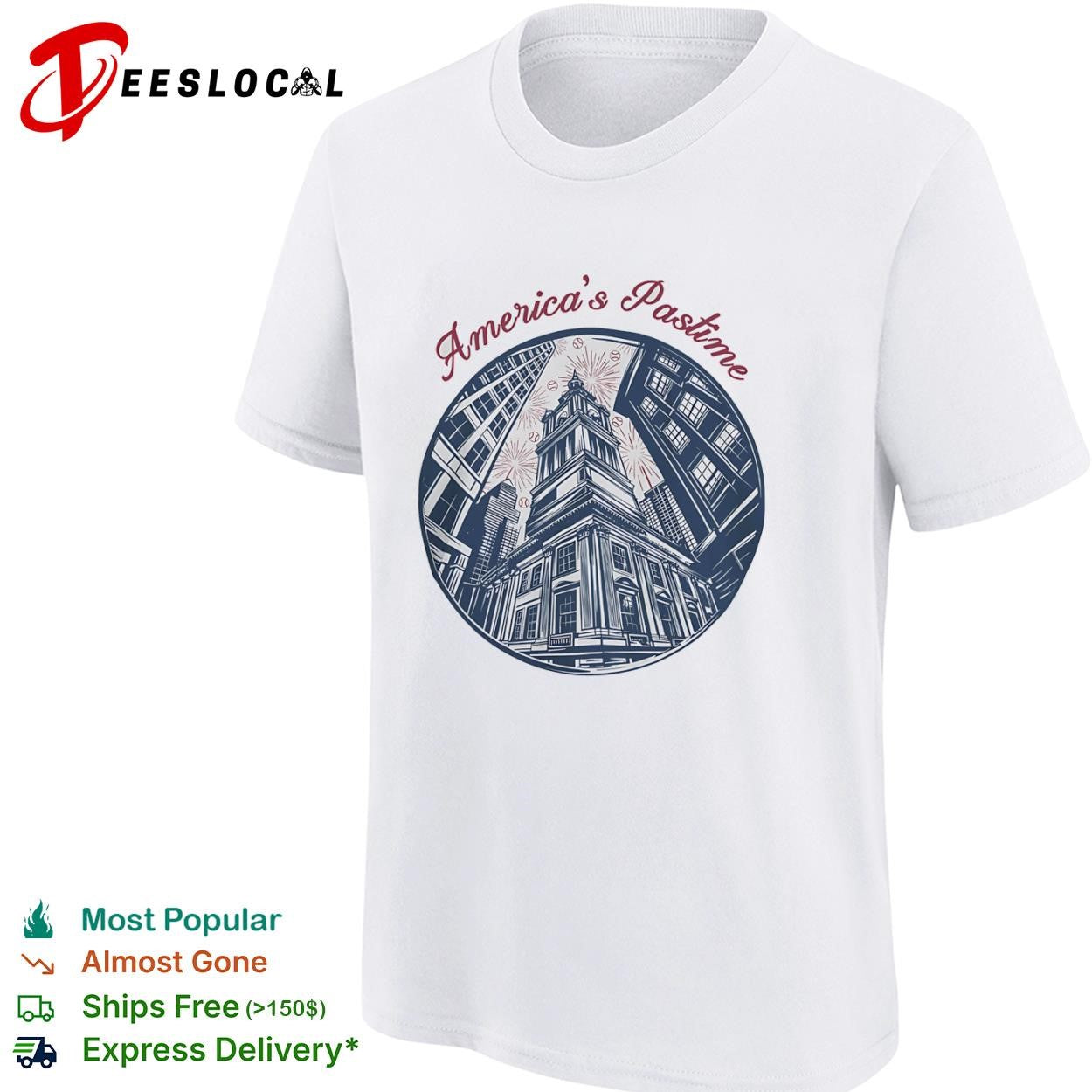 Philadelphia Independence Hall Americas pastime shirt