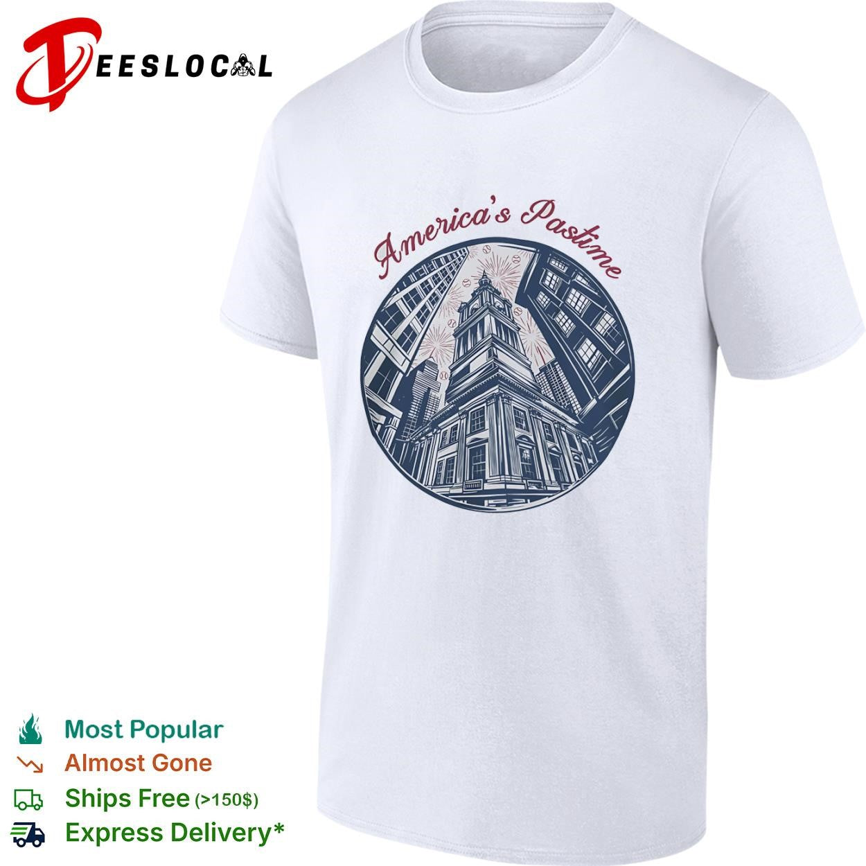 Philadelphia Independence Hall Americas pastime shirt