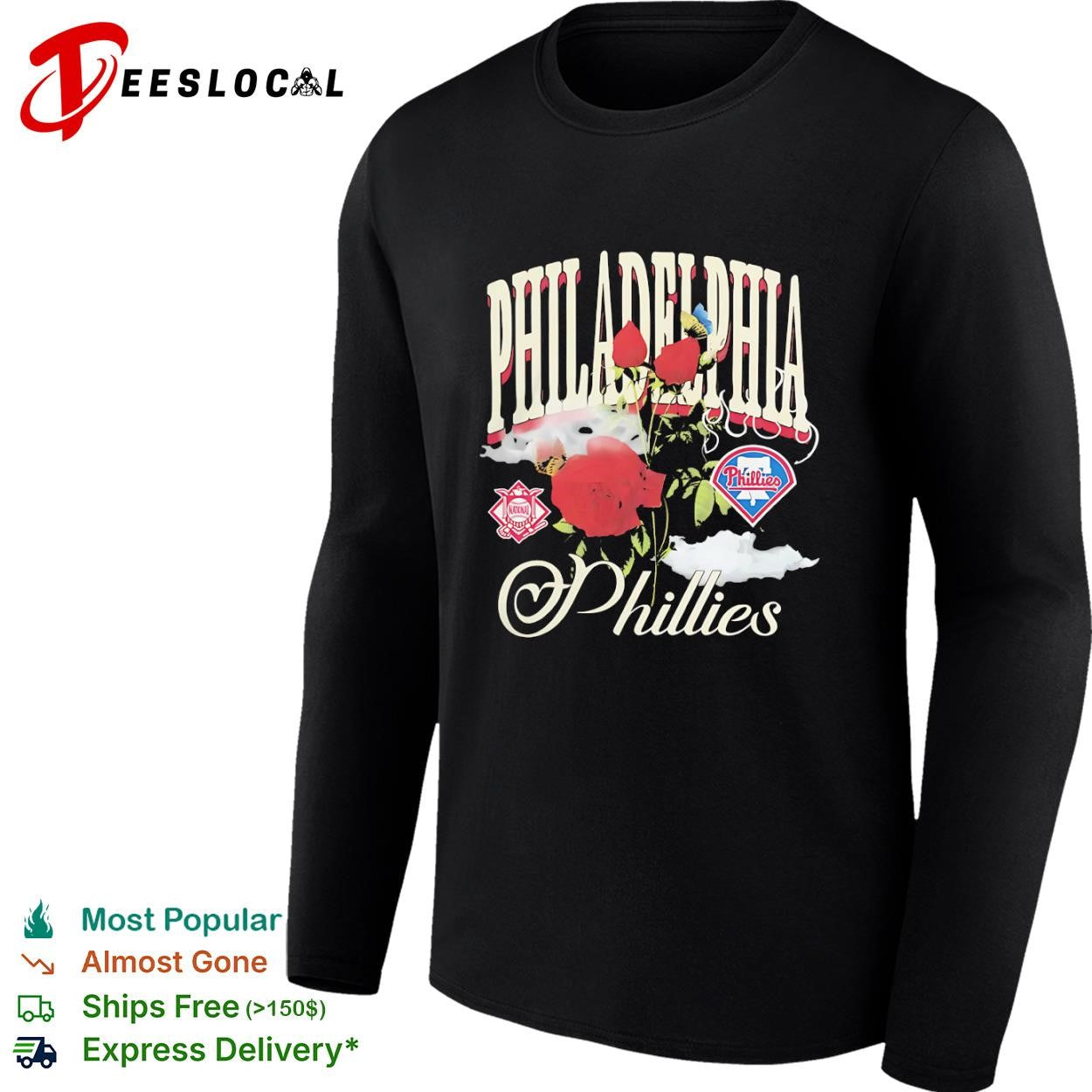 Philadelphia Phillies red roses shirt