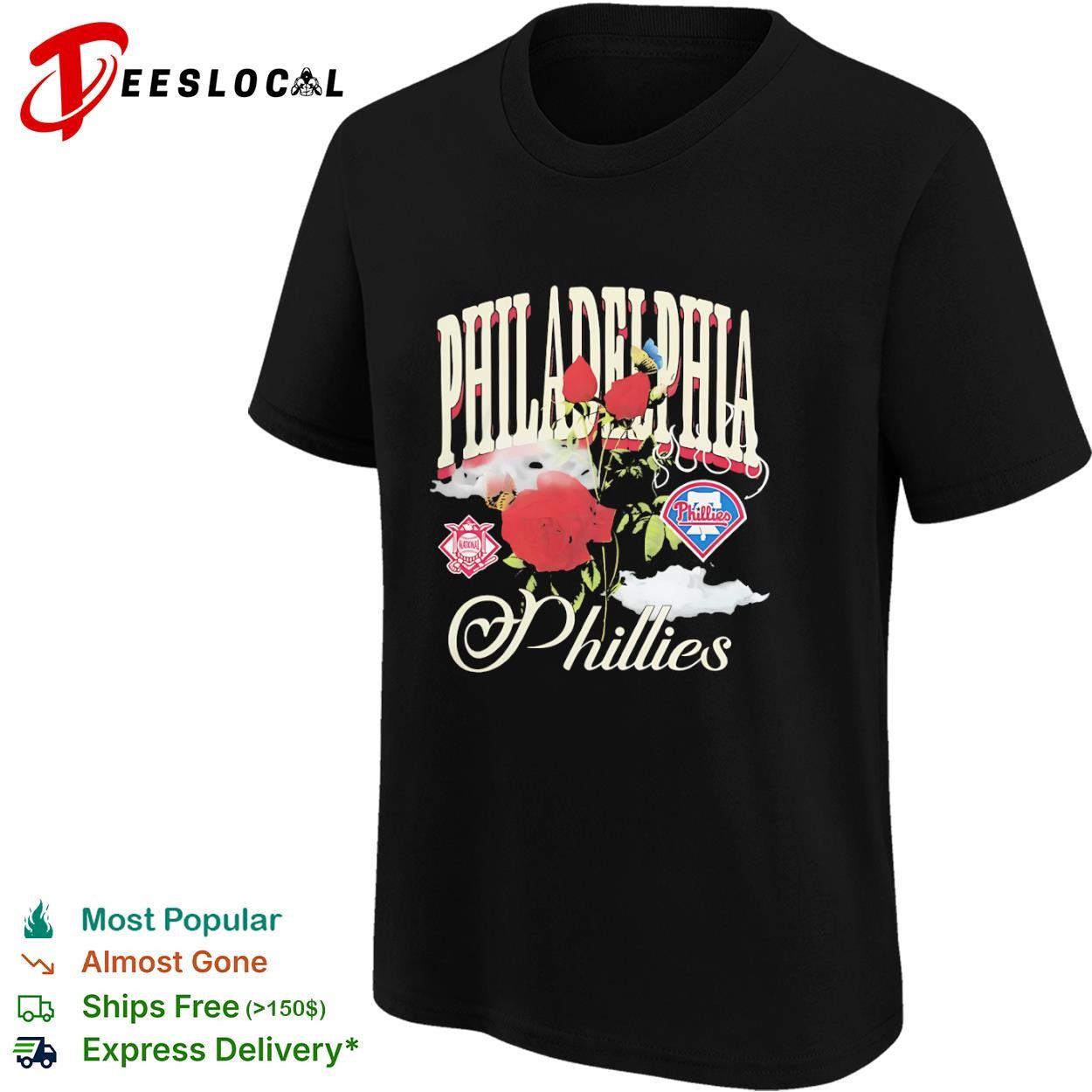 Philadelphia Phillies red roses shirt