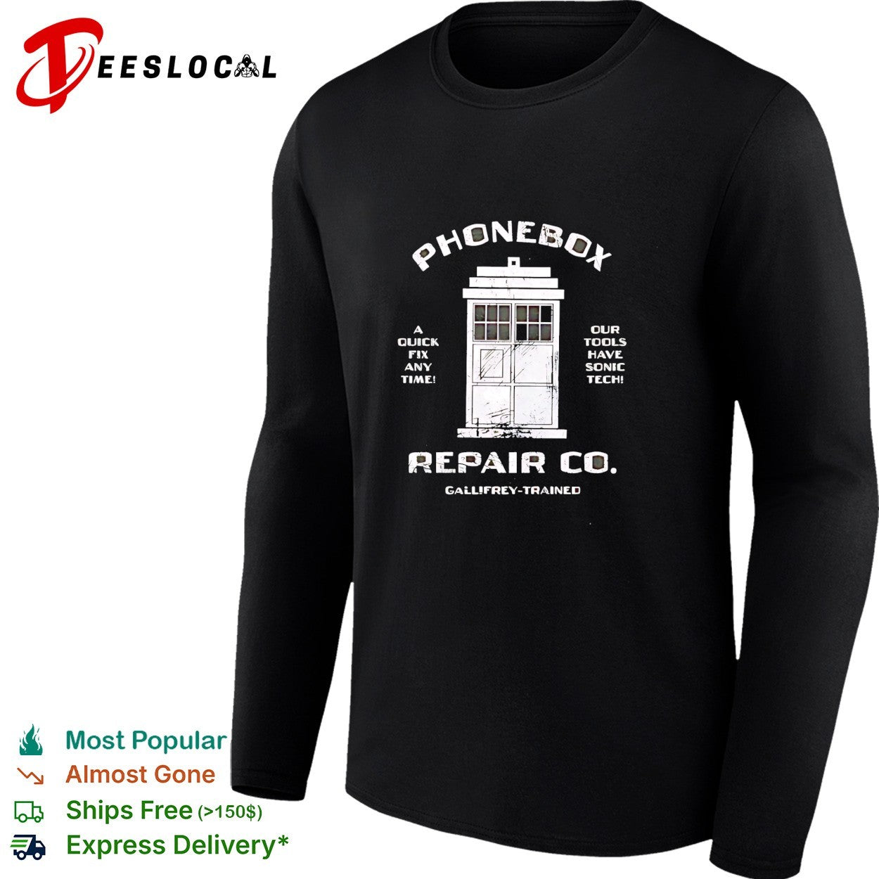 Phonebox repair co Gallifrey trained TARDIS shirt