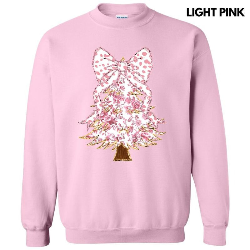 Pink Florals Christmas Tree Sweatshirt 'NLB'