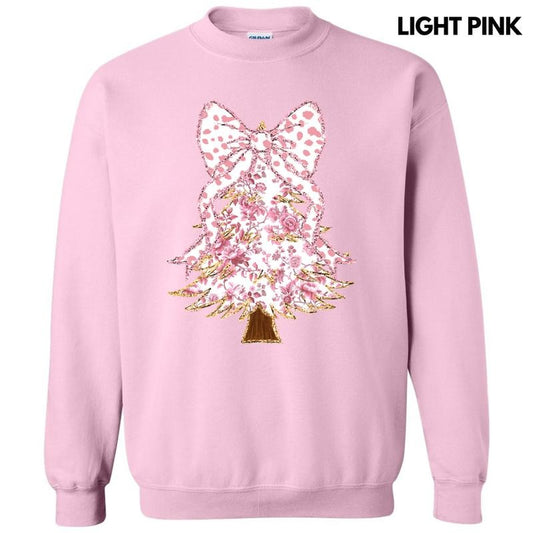 Pink Florals Christmas Tree Sweatshirt 'NLB'