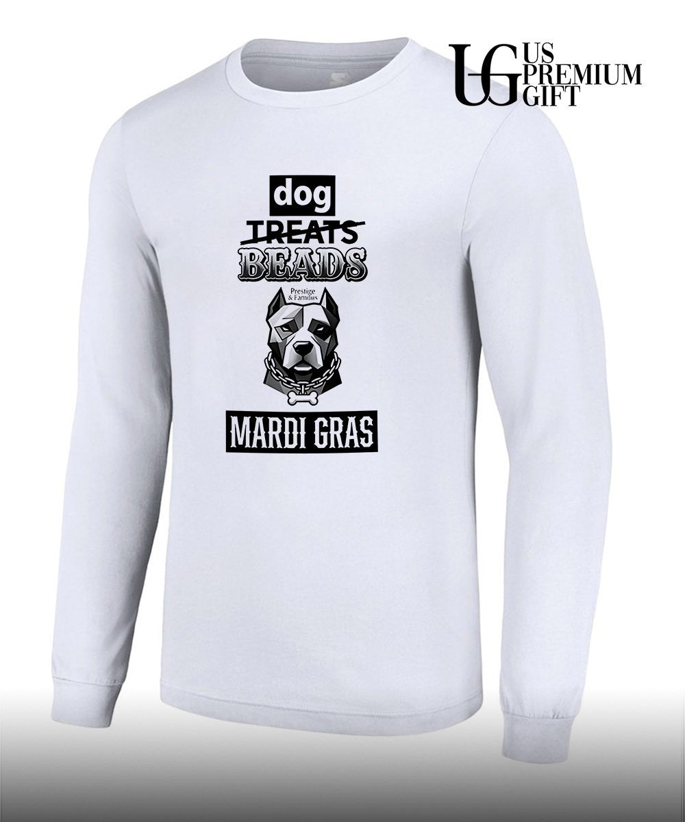 Pit Bull Dog Treats Beads Mardi Gras shirt