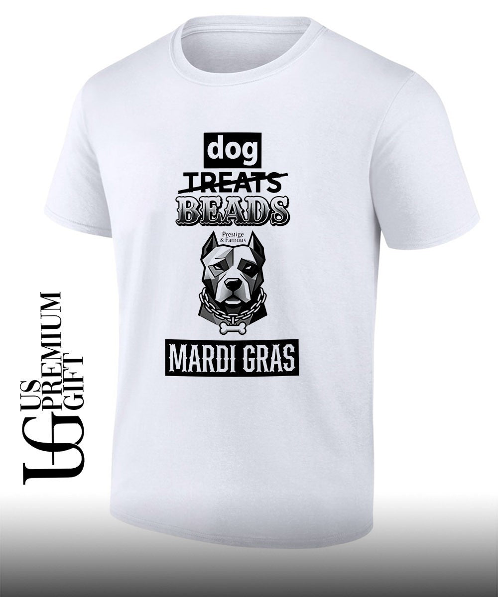 Pit Bull Dog Treats Beads Mardi Gras shirt