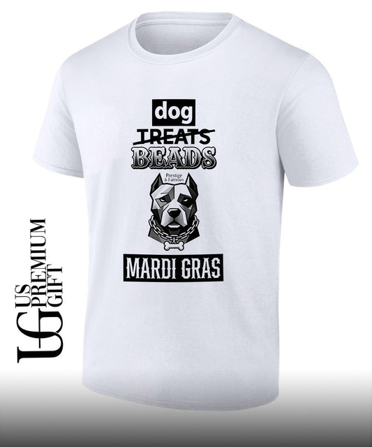 Pit Bull Dog Treats Beads Mardi Gras shirt