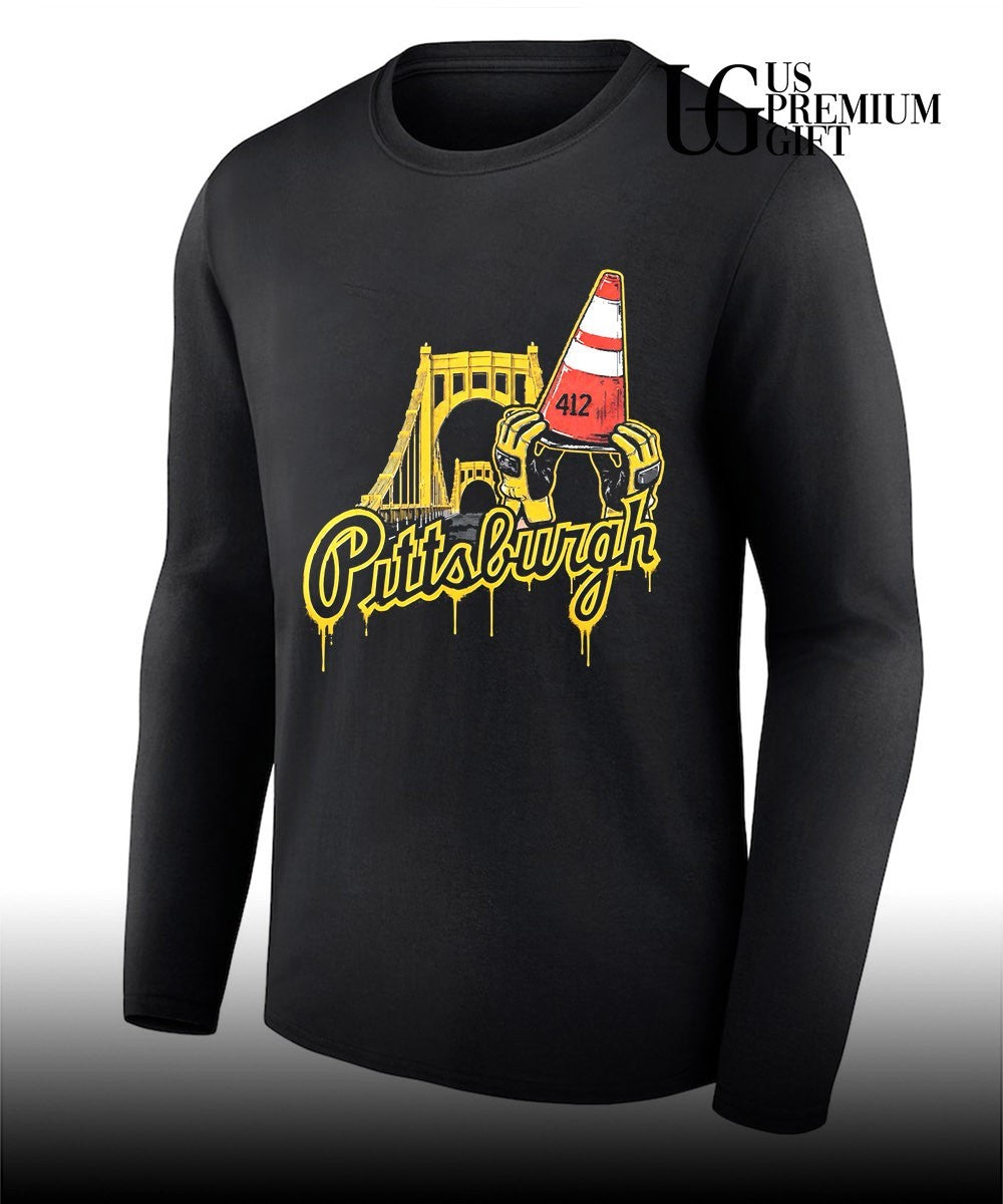 Pittsburgh 412 Construction Bridge Steel City Worker Hands Graffiti Art shirt