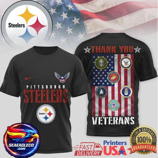 Pittsburgh ST shirtlers Veterans Thank You US Armed Forces Two Sided Shirt