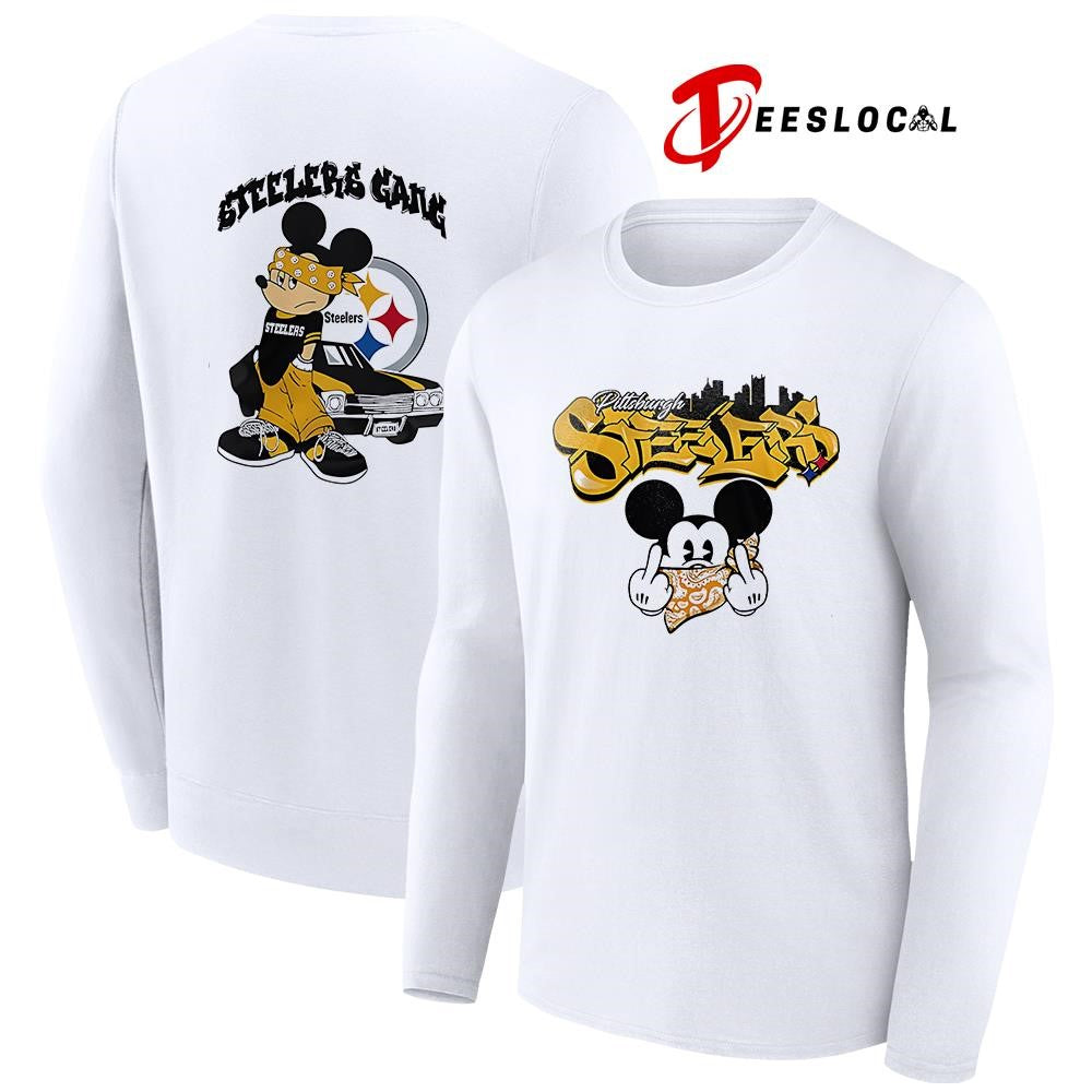 Pittsburgh Steelers x Gangsta Mickey Mouse middle finger shirt
