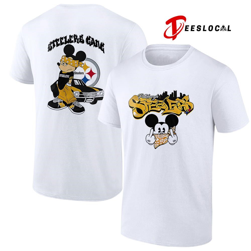 Pittsburgh Steelers x Gangsta Mickey Mouse middle finger shirt