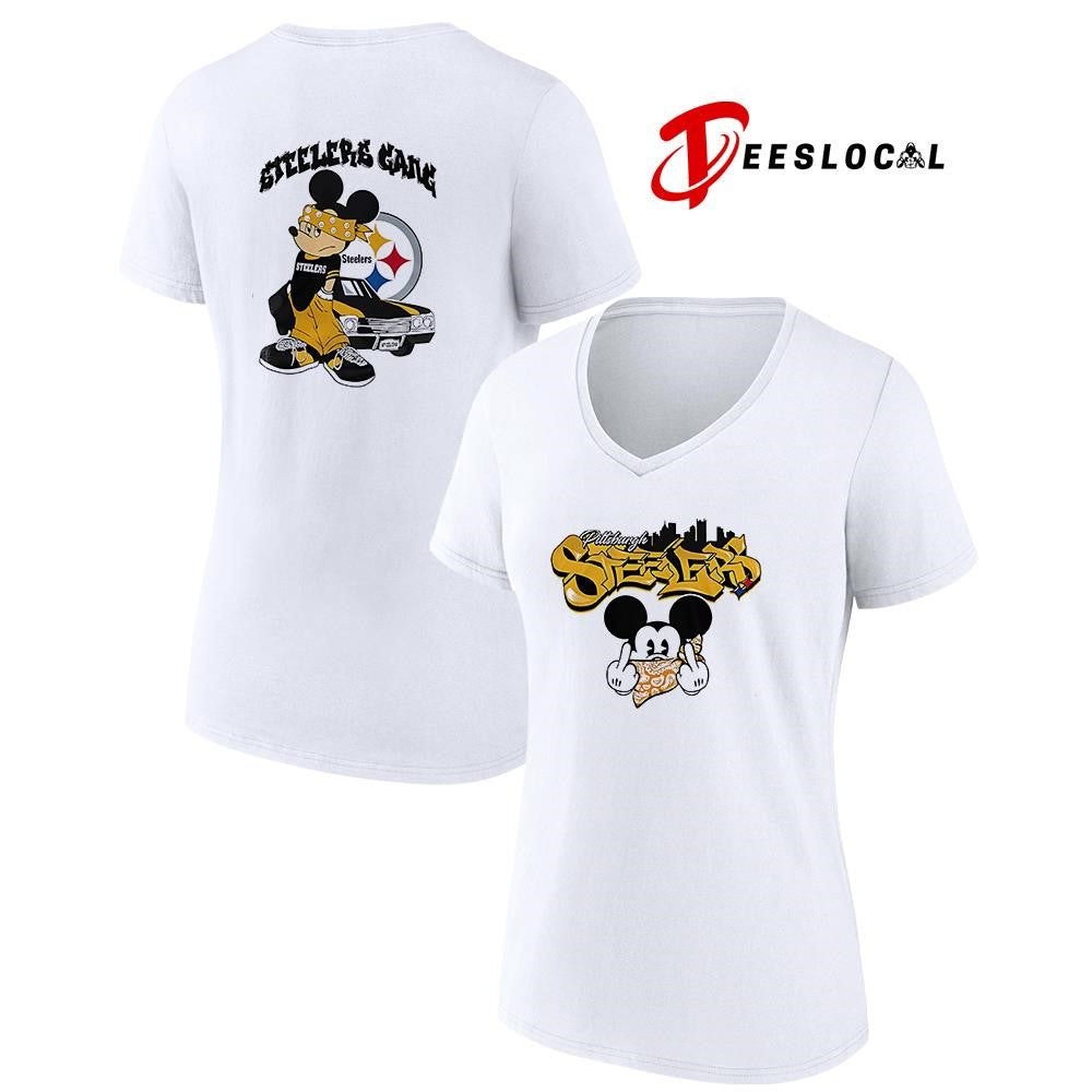 Pittsburgh Steelers x Gangsta Mickey Mouse middle finger shirt
