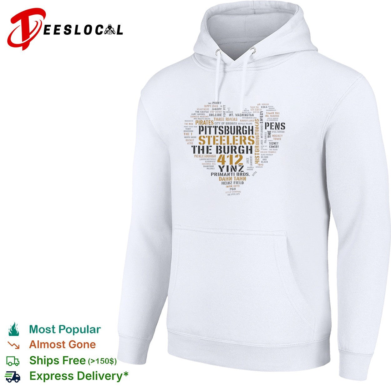 Pittsburgh heart word cloud shirt