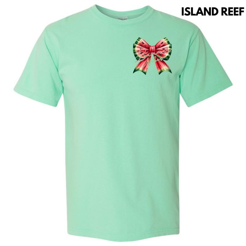 Pocket Size - Summer Watermelon Bow Comfort Colors T-Shirt 'NLB'