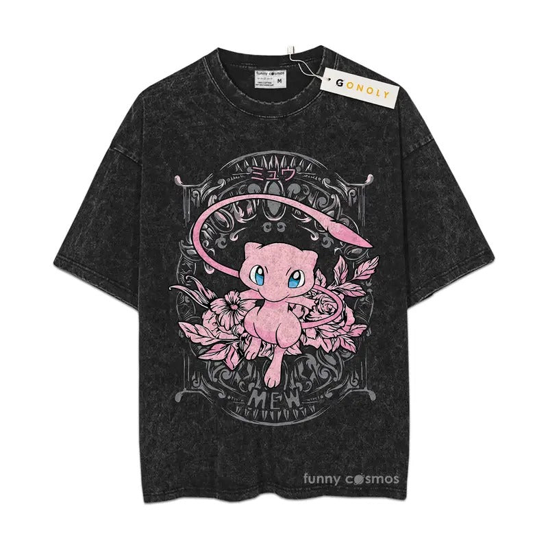 Pokemon Mew Mineral Wash TShirt Pokemon Game Mineral Wash TShirt Anime Mineral Wash TShirt