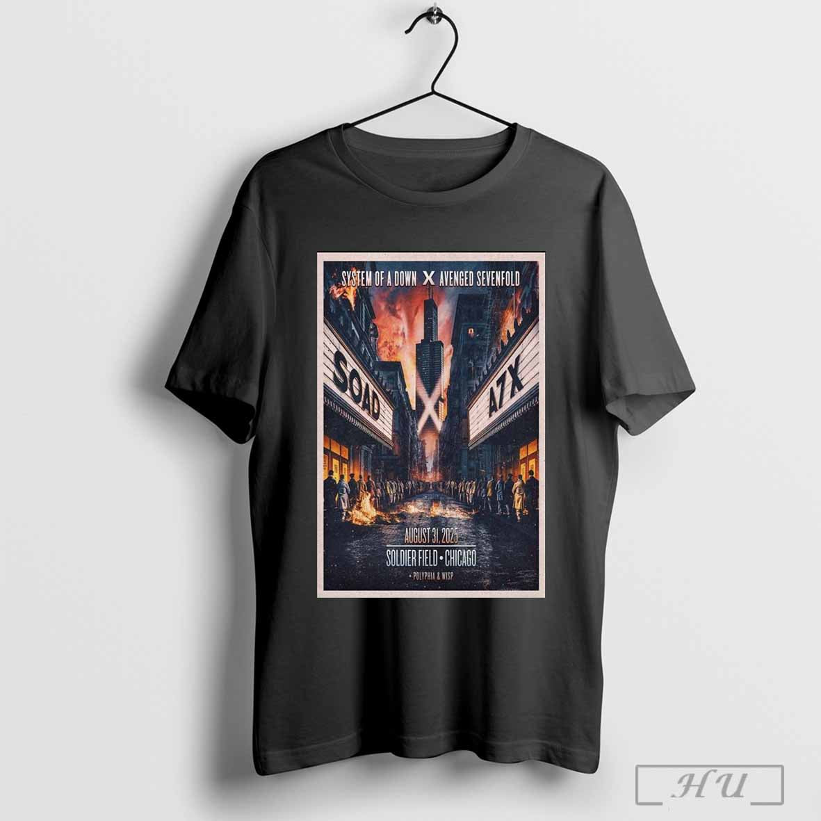 Poster System Of A Down Aug 31 2025 Chicago Il Tour - clothing by TeeHivey.com