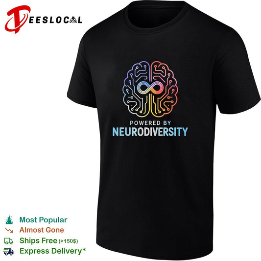 Powered by neurodiversity the brain shirt