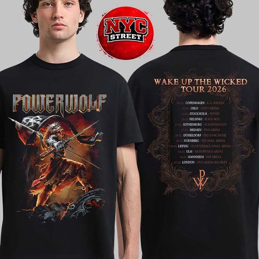 Powerwolf Wake Up The Wicked Tour 2026 UK And Europe Dates Back Two Sided Shirt