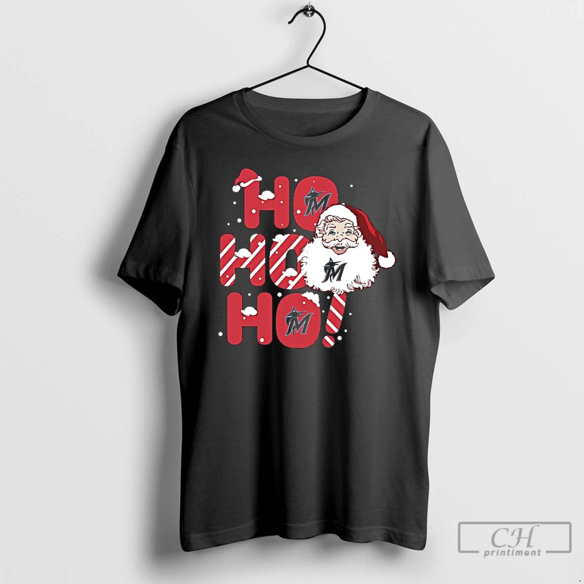 Premium 2025 Miami Marlins Christmas Santa Ho Ho Ho T Shirts - clothing by TeeHivey.com