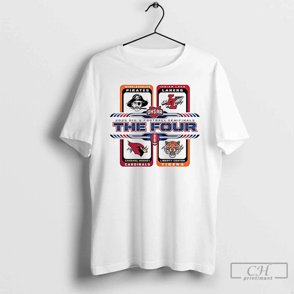 Premium 2025 Ohsaa Division 5 Football State Semi Finals The Four Ornaments T Shirts Sweater - clothing by TeeHivey.com