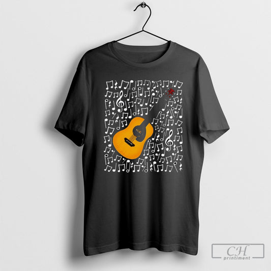 Premium Acoustic Guitar Musical Notes Guitarist Music Teacher Songwriter - clothing by TeeHivey.com