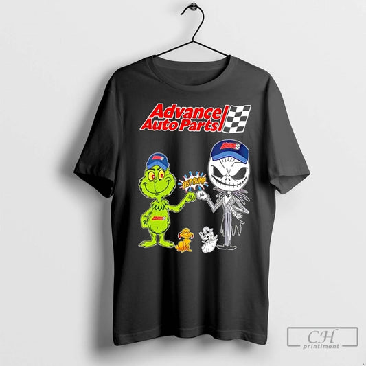 Premium Advance Auto Parts X Grinch And Jack Skellington Fist Bump Uniwilling Friends - clothing by TeeHivey.com