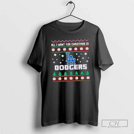 Premium All I Want For Christmas Is Los Angeles Dodgers Shirt Sweater - clothing by TeeHivey.com