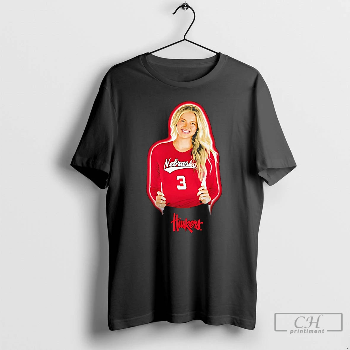 Premium Allie Sczech Nebraska Volleyball Portrait T Shirts - clothing by TeeHivey.com