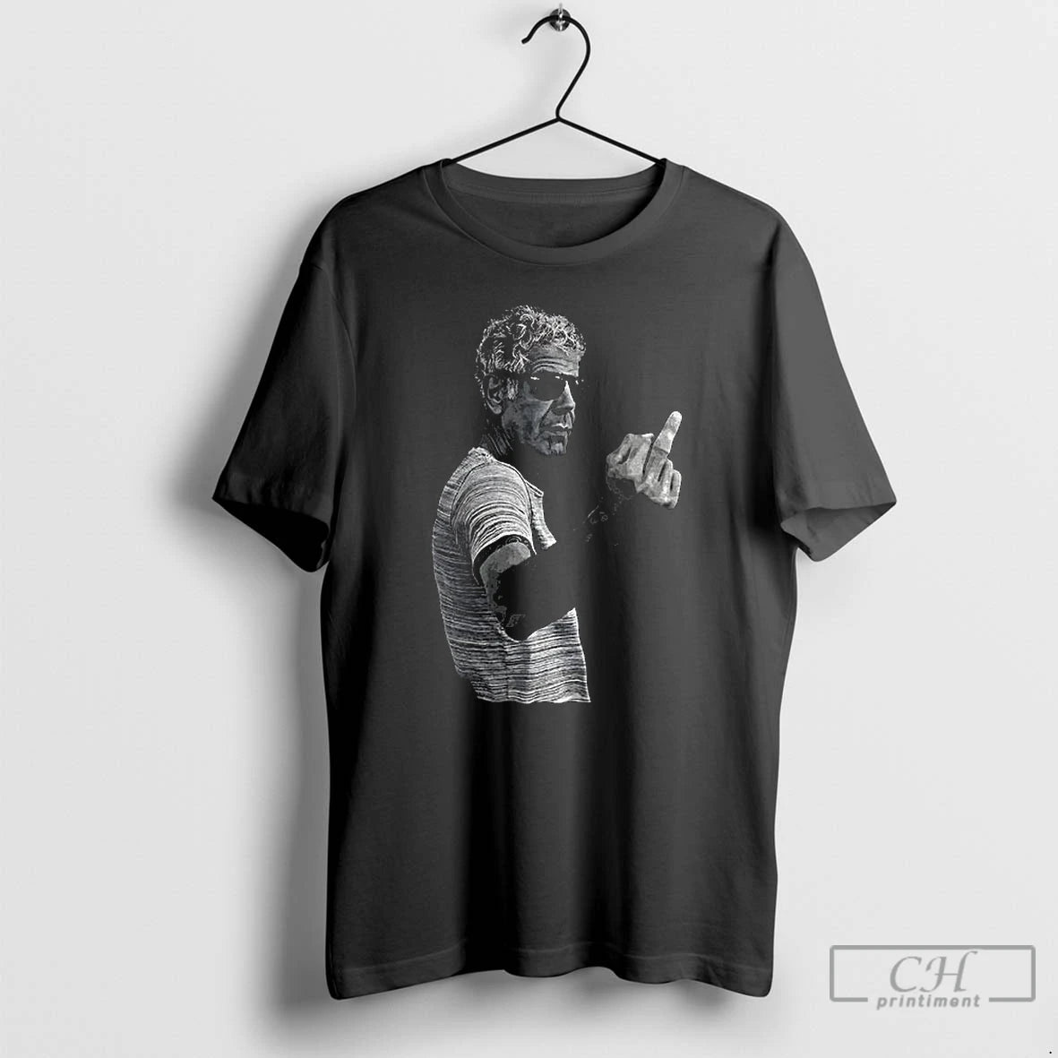 Premium Anthony Bourdain Middle Finger Photo Vintage - clothing by TeeHivey.com