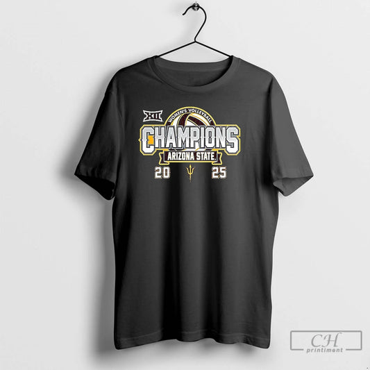 Premium Arizona State Sun Devils Womens Volleyball 2025 Big 12 Regular Season Champions T Shirts - clothing by TeeHivey.com