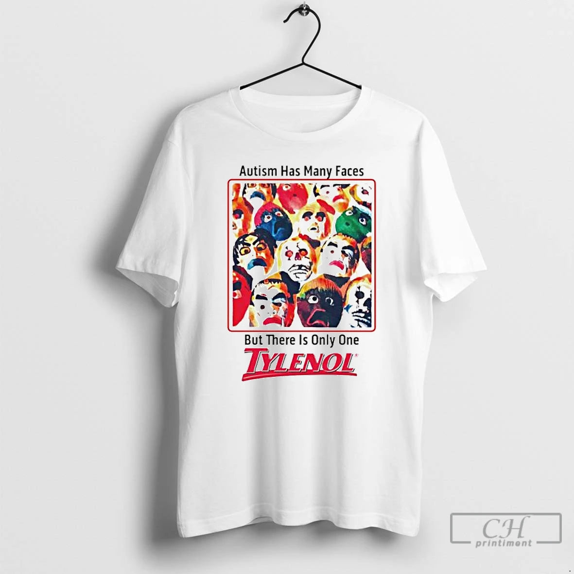 Premium Autism Has Many Faces But There Is Only One Tylenol Ornaments T Shirts - clothing by TeeHivey.com
