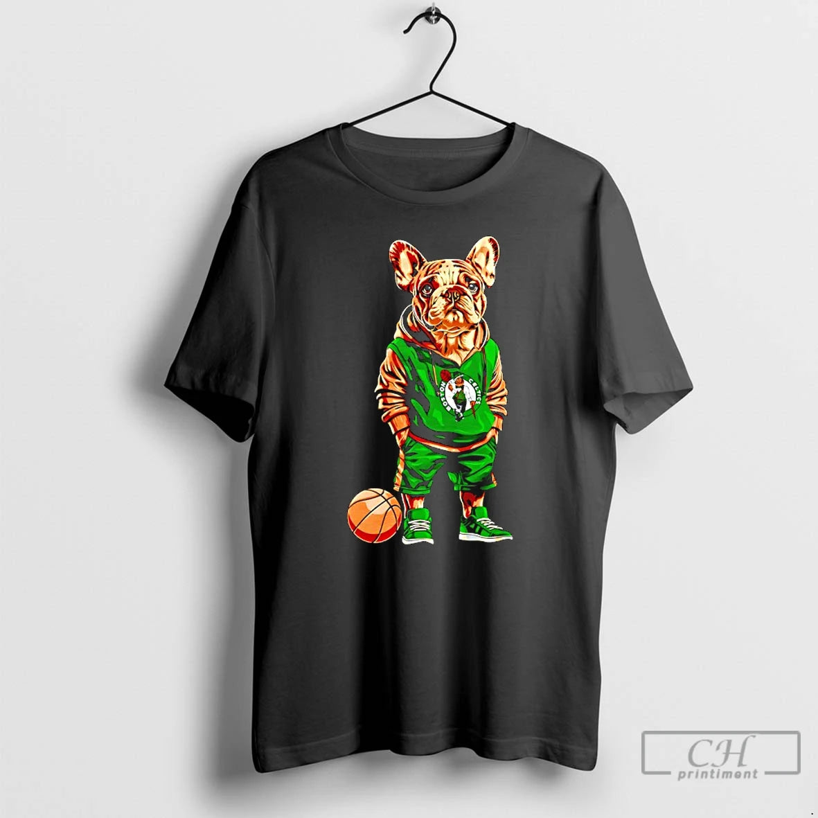 Premium Boston Celtics X Bulldog Hoop Dogs T Shirts - clothing by TeeHivey.com
