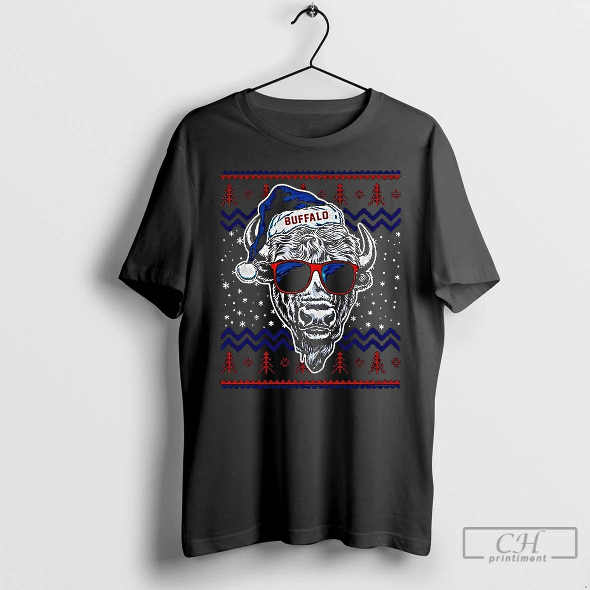 Premium Buffalo Football Mascot Ugly Pattern Vintage Christmas - clothing by TeeHivey.com