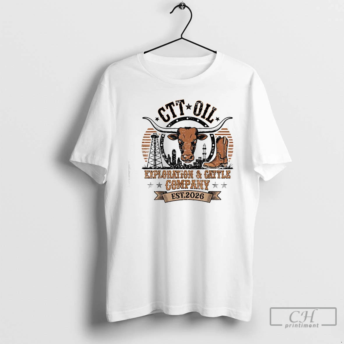 Premium Ctt Oil Exploration Cattle Company Texas Funny Logo - clothing by TeeHivey.com