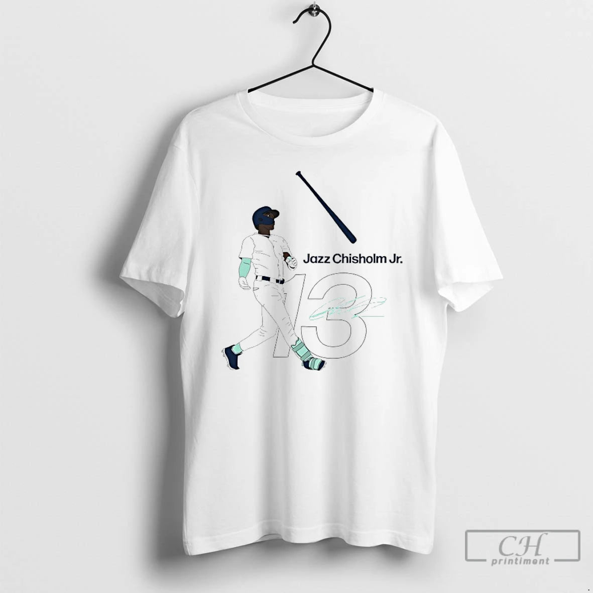 Premium Chisholm Jr 13 Jazz Bat Flip Jazz New York Baseball Signature T Shirts - clothing by TeeHivey.com
