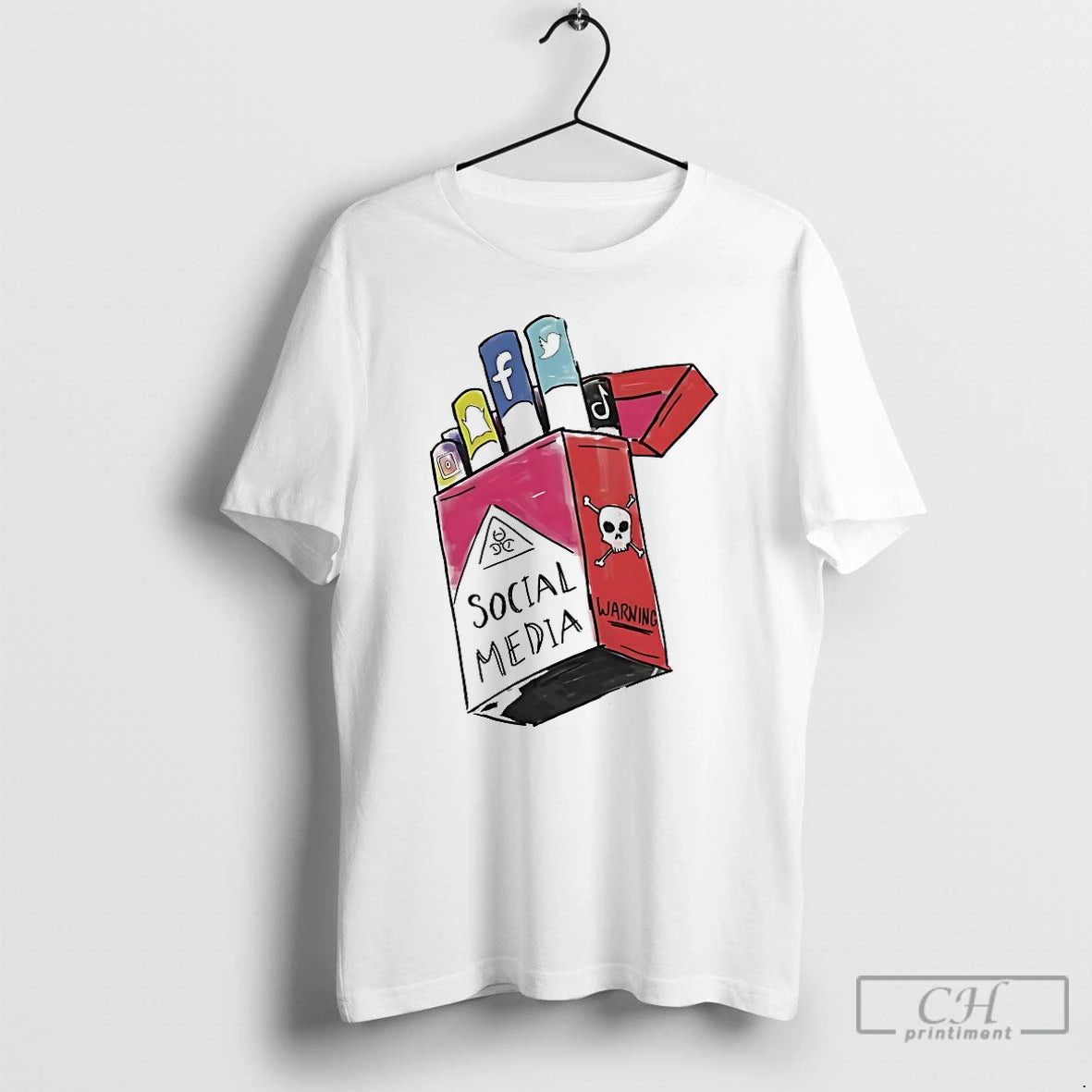 Premium Cigarette Social Media Warning T Shirts - clothing by TeeHivey.com
