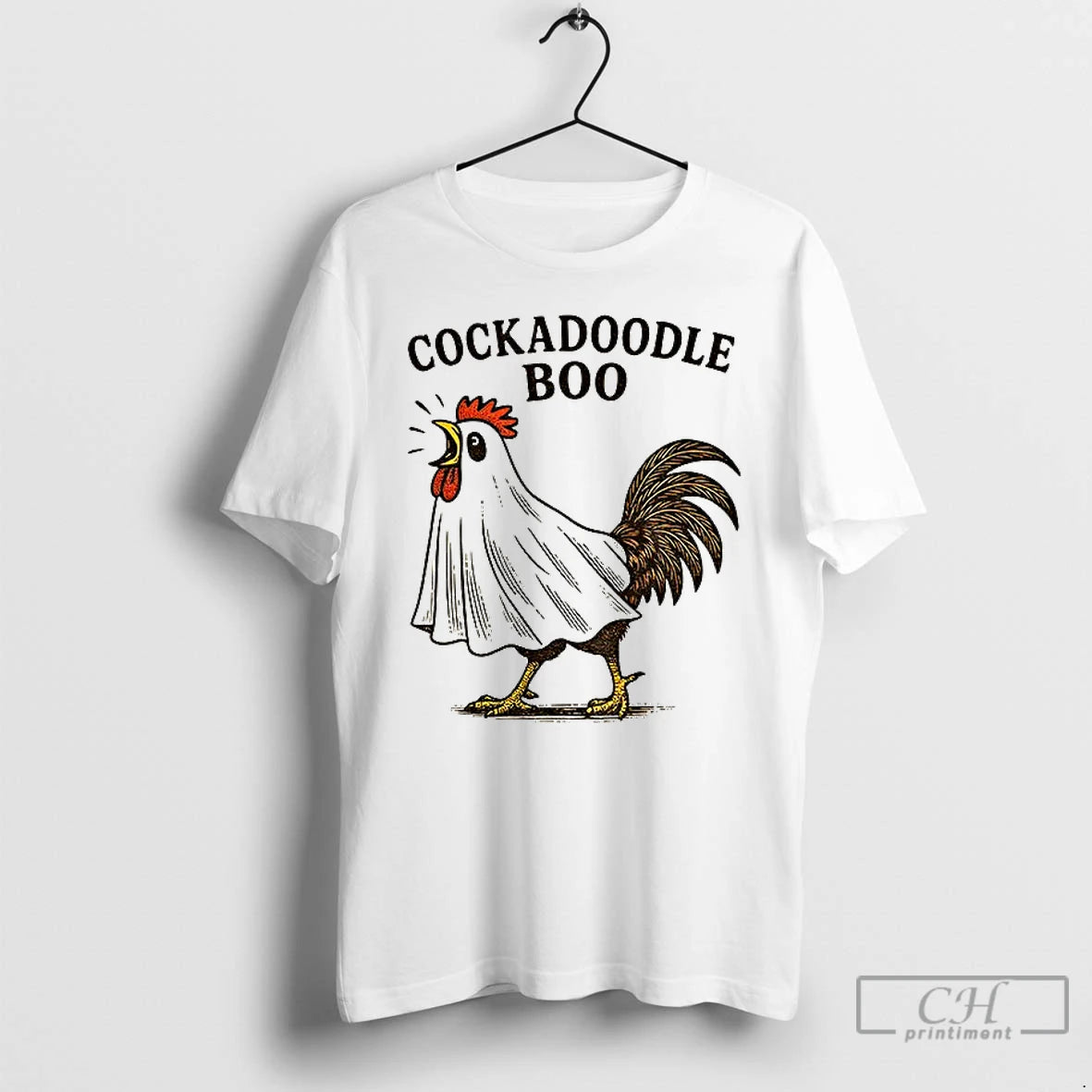Premium Cock Ghost Cockadoodle Boo Halloween 2025 T Shirts - clothing by TeeHivey.com