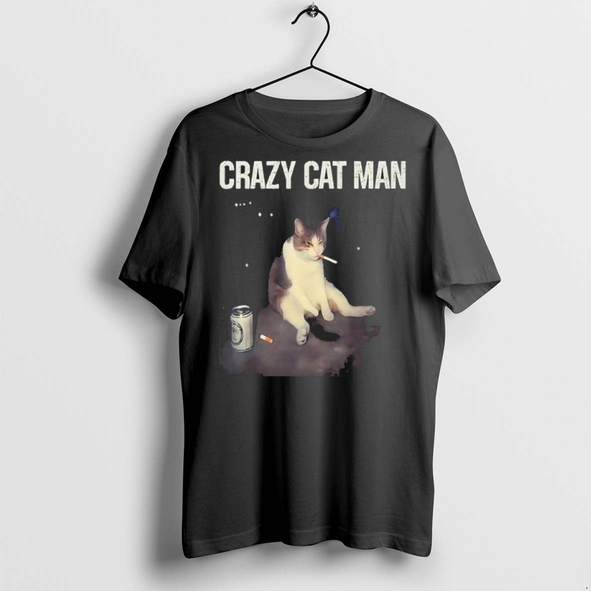 Premium Crazy Cat Man Photo T Shirts - clothing by TeeHivey.com