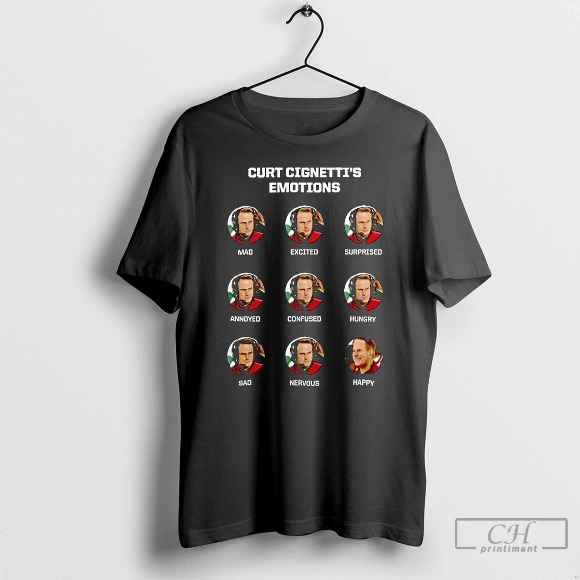 Premium Curt Cignetti Man Of Many Faces Emotions Mad Excited Surprised Annoyed T Shirts Sweater - clothing by TeeHivey.com