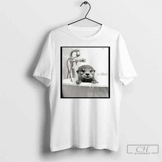 Premium Cute Otter Take A Shower Funny Meme T Shirts - clothing by TeeHivey.com