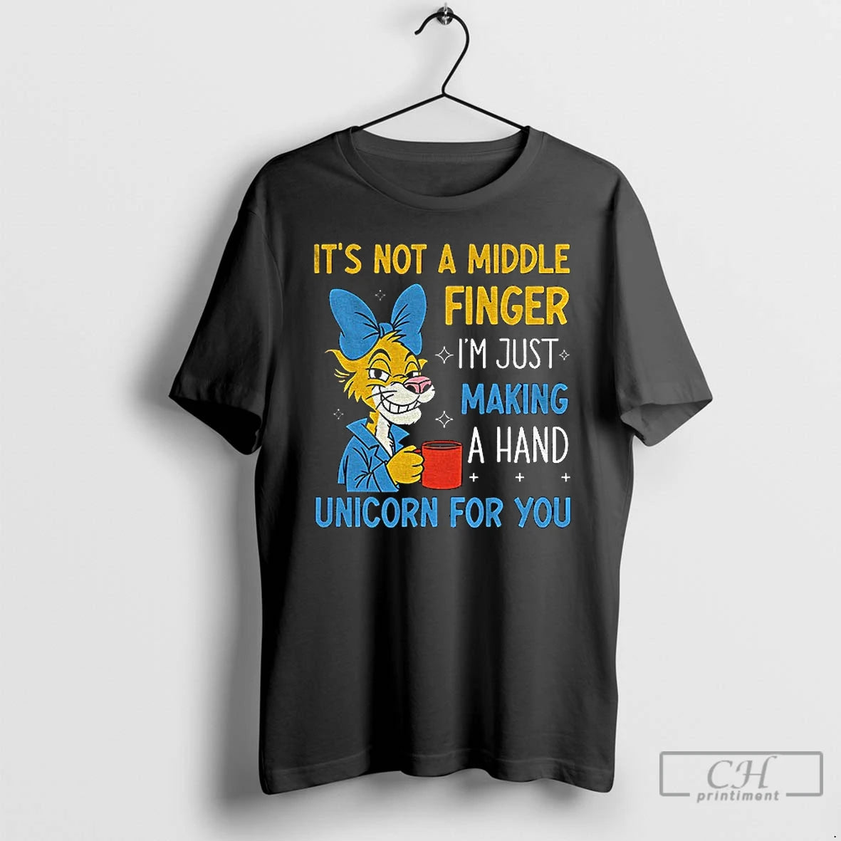 Premium Cute Tiger Its Not A Middle Finger Im Just Making A Hand Unicorn For - clothing by TeeHivey.com