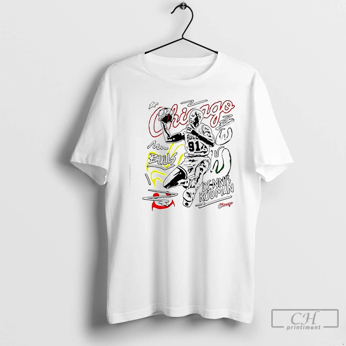 Premium Dennis Rodman Chicago Bulls Chalked Up Signature - clothing by TeeHivey.com