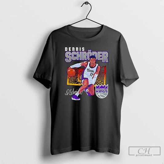 Premium Dennis Schroder Sacramento Kings Shattered Flag Signature Christmas - clothing by TeeHivey.com