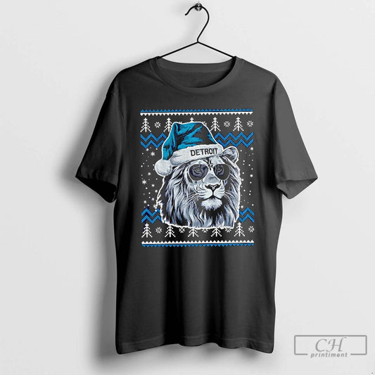 Premium Detroit Football Mascot Ugly Pattern Vintage Christmas - clothing by TeeHivey.com