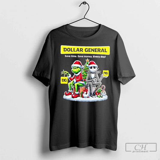 Premium Dollar General X Grinch And Jack Skellington Unwilling Friends Merry Christmas - clothing by TeeHivey.com